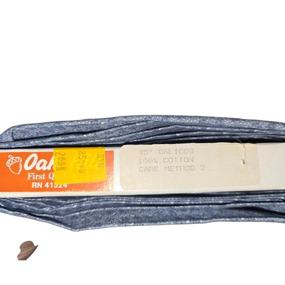 Calico Blue Flower Fabric Country Print 3 Plus Yards 44" 100% Cotton - Picture 2 of 4